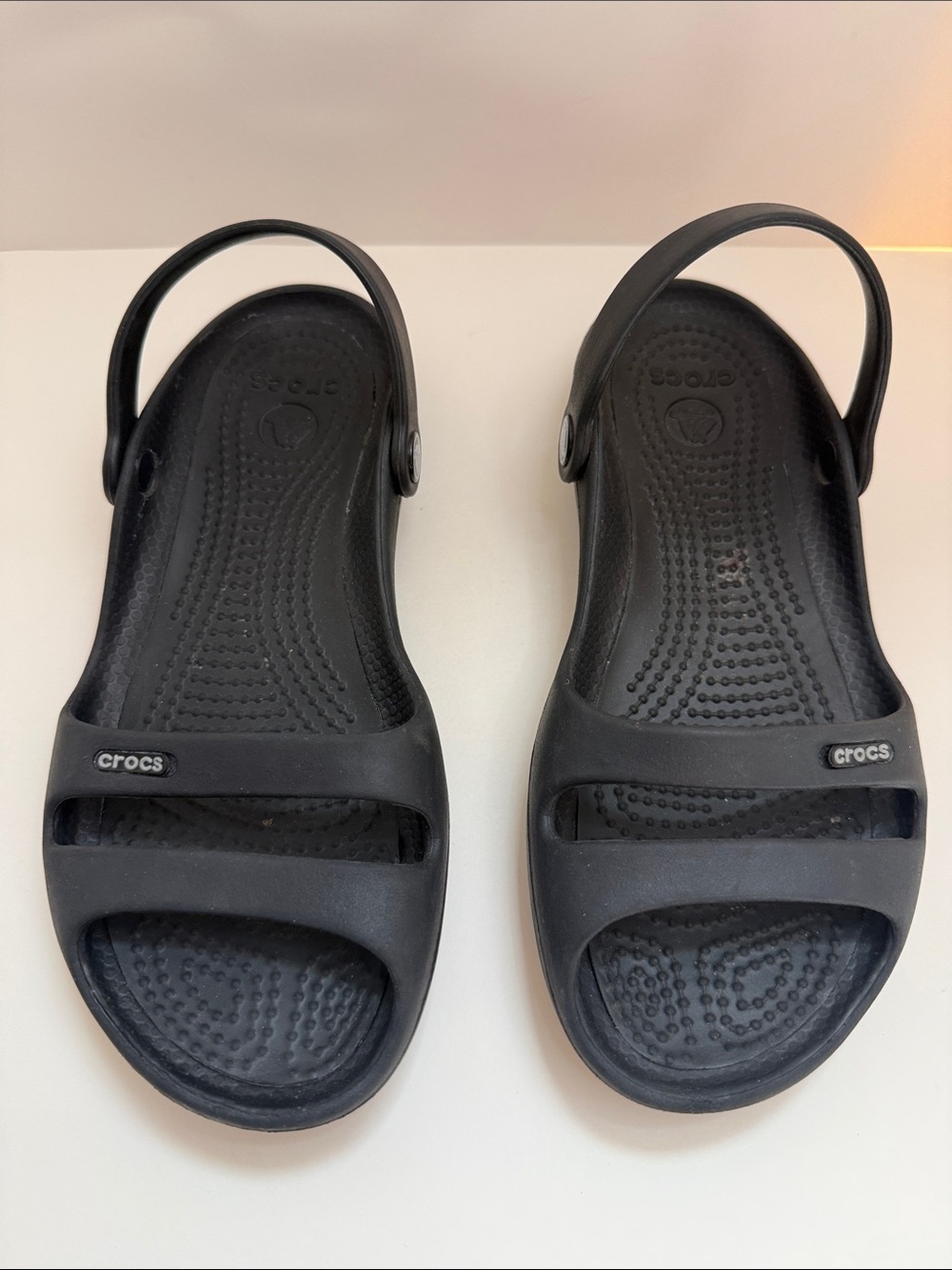 Crocs Cleo II Black Slingback Sandals Size 6 | Lightweight Comfort